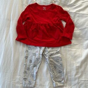 Carters baby girl Valentine’s Day matching set. 24months
